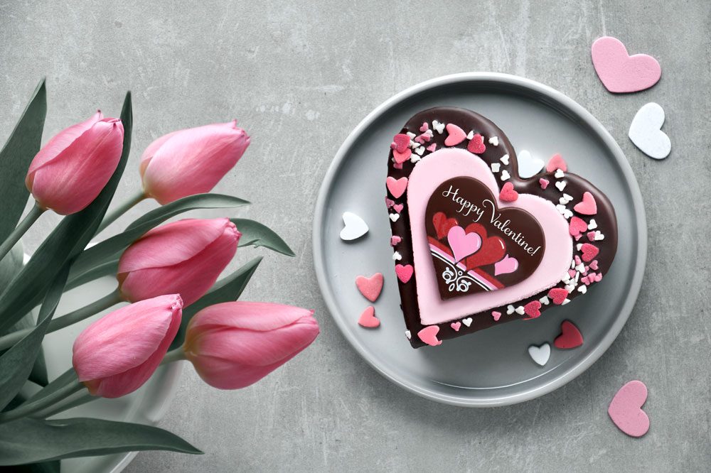 Tulpen und Torte Tulpen Valentinstag